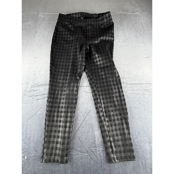 Sanctuary Pants - Sanctuary Womens XL Black Plaid Coated Pull On Leggings CP0720K7A Buffalo Check